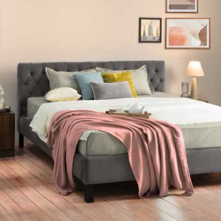 Wakefit Bed | Queen (78 X 60) Engineered Wood Bed Without Storage, 1 Year Warranty | - Cosma - Columbian Walnut