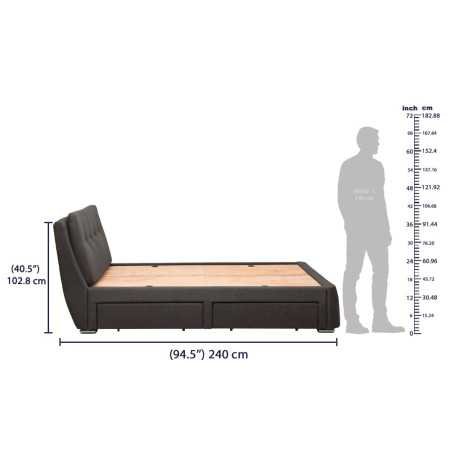 Wakefit Bed | Queen (78 X 60) Engineered Wood Bed Without Storage, 1 Year Warranty | - Cosma - Columbian Walnut