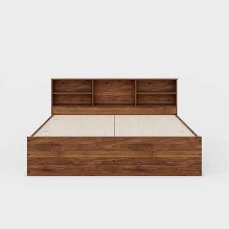 Wakefit Bed | Queen (78 X 60) Engineered Wood Bed Without Storage, 1 Year Warranty | - Cosma - Columbian Walnut