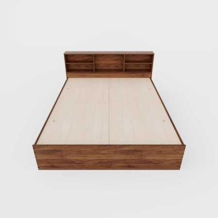 Wakefit Bed | Queen (78 X 60) Engineered Wood Bed Without Storage, 1 Year Warranty | - Cosma - Columbian Walnut