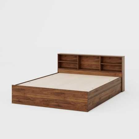 Wakefit Bed | Queen (78 X 60) Engineered Wood Bed Without Storage, 1 Year Warranty | - Cosma - Columbian Walnut