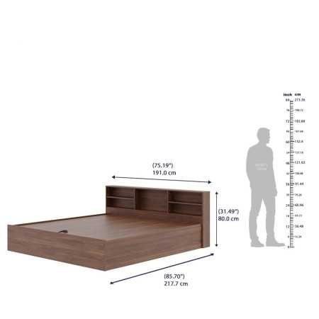 Wakefit Bed | Queen (78 X 60) Engineered Wood Bed Without Storage, 1 Year Warranty | - Cosma - Columbian Walnut