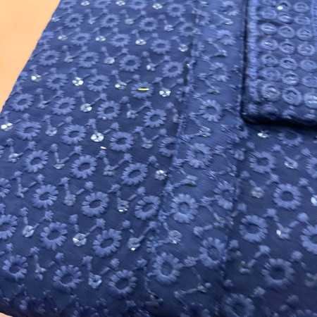 DIVISIVE Men's Sequince Embroidered Cotton Blend Only Slim Fit Kurta