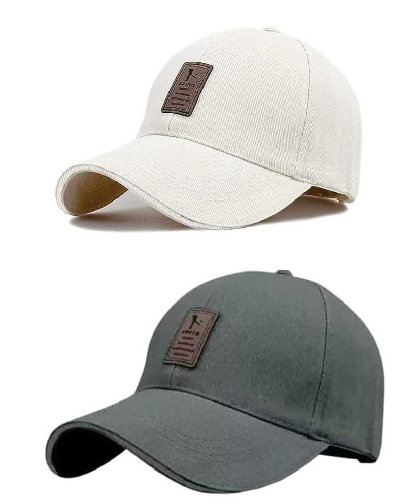 SELLORIA Brand Soft Cotton Adjustable Unisex Cap for Men and Women Freesize Baseball Caps (Pack of 2) SELLORIA Brand Soft Cotton Adjustable Unisex Cap for Men and Women Freesize Baseball Caps (Pack of 2)