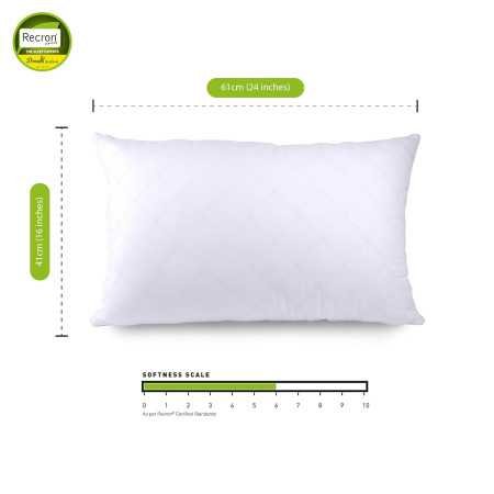 Recron Certified Dream Fibre Pillow (41X61, FiberMicrofiber, White, Pack Of 2)