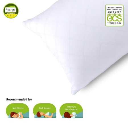 Recron Certified Dream Fibre Pillow (41X61, FiberMicrofiber, White, Pack Of 2)