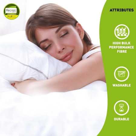 Recron Certified Dream Fibre Pillow (41X61, FiberMicrofiber, White, Pack Of 2)