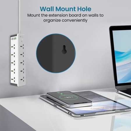 Portronics Power Plate 10 Extension Board with 4 Universal Sockets, 3 Meter Long Cord, 1500 Watts, 6 Amp Multi Plug for Office &