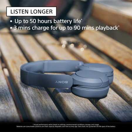 Sony WH-CH520, Wireless On-Ear Bluetooth Headphones with Mic, Upto 50 Hours Playtime, DSEE Upscale, Multipoint Connectivity/Dual