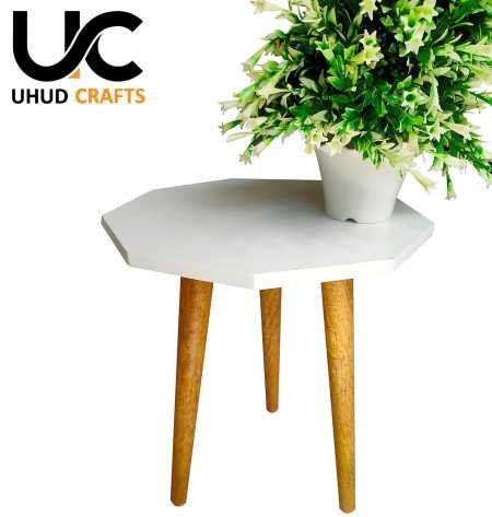 UHUD CRAFTS Beautiful Antique Wooden Fold-able Side Table/End Table/Plant Stand/Stool Living Room Kids Play Furniture Table