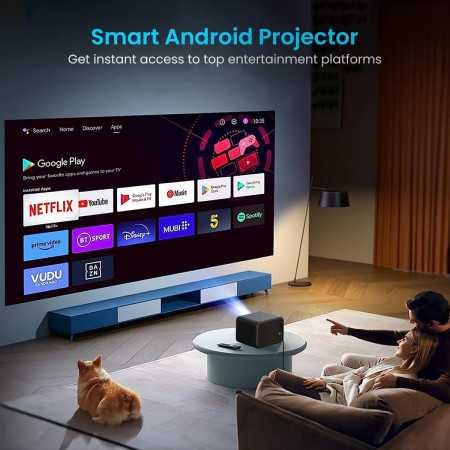 Portronics Beem 440 Smart LED Projector with 720p HD Resolution, Rotatable Design, Built-in Streaming Apps (Netflix, Prime