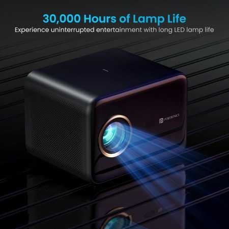 Portronics Beem 440 Smart LED Projector with 720p HD Resolution, Rotatable Design, Built-in Streaming Apps (Netflix, Prime
