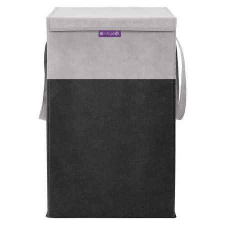 PrettyKrafts 75 L Non Woven Rectangular Foldable Large Laundry Bag/Basket With Lid & Handle, Freestanding Clothes Storage