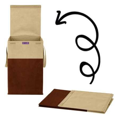 PrettyKrafts 75 L Non Woven Rectangular Foldable Large Laundry Bag/Basket With Lid & Handle, Freestanding Clothes Storage