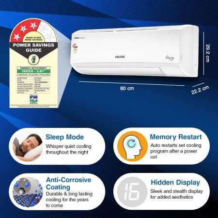 Voltas 1.5 Ton 3 Star Inverter Split AC (Copper, 4-in-1 Adjustable Mode, Anti-dust Filter, 2023 Model, 183V Vectra Prism, White)