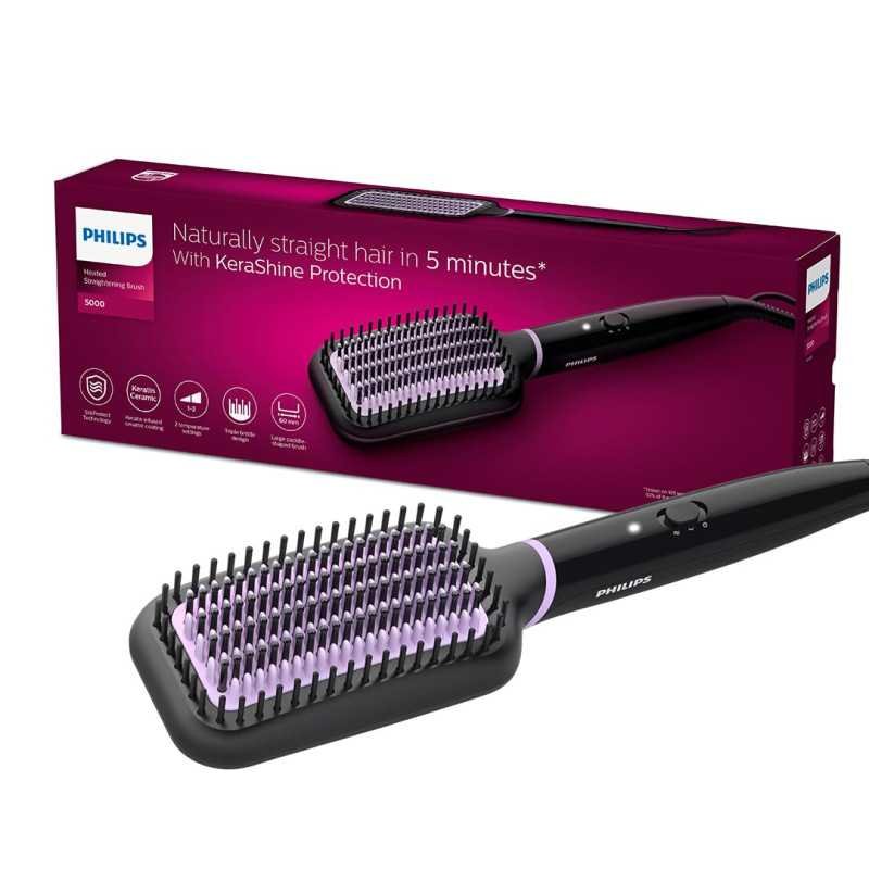 Philips Hair Straightener Brush Everyday Styling with KerashineCare in 5 mins | ThermoProtect Technology I Natural Straight, Philips Hair Straightener Brush Everyday Styling with KerashineCare in 5 mins | ThermoProtect Technology I Natural Straight,