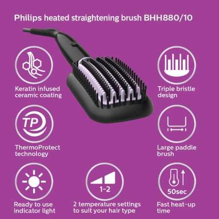 Philips Hair Straightener Brush Everyday Styling with KerashineCare in 5 mins | ThermoProtect Technology I Natural Straight, Philips Hair Straightener Brush Everyday Styling with KerashineCare in 5 mins | ThermoProtect Technology I Natural Straight,