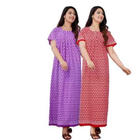 Maya print Women's Pure Cotton Regular Nighty Rajasthani Nighty Rajasthani Gown Jaipuri Nighty Jaipuri Gown Maxi Gown (Pack of 2 Maya print Women's Pure Cotton Regular Nighty Rajasthani Nighty Rajasthani Gown Jaipuri Nighty Jaipuri Gown Maxi Gown (Pack of 2