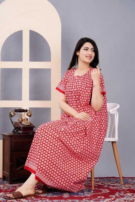 Maya print Women's Pure Cotton Regular Nighty Rajasthani Nighty Rajasthani Gown Jaipuri Nighty Jaipuri Gown Maxi Gown (Pack of 2 Maya print Women's Pure Cotton Regular Nighty Rajasthani Nighty Rajasthani Gown Jaipuri Nighty Jaipuri Gown Maxi Gown (Pack of 2