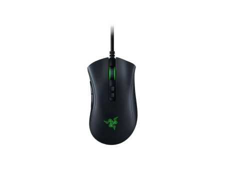 Razer DeathAdder Essential Wired Gaming Mouse I Single-Color Green Lighting I 6400DPI Optical Sensor- Black - RZ01-03850100-R3M1