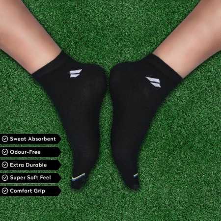SJeware 12 Pairs Solid Cotton Ankle Length Socks for Men & Women, Multicolor, Pack of 12, Free Size
