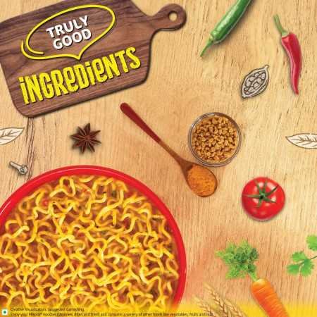 MAGGI 2-Minute Instant Noodles, Masala Noodles With Goodness Of Iron, Made With Choicest Quality Spices, Favourite Masala Taste,