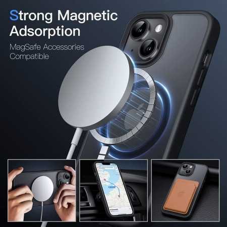 Enflamo Matte Back Cover Case Compatible with Mag-Safe Designed for iPhone 14 & iPhone 13 | Ultra Hybrid Camera Bump Protection