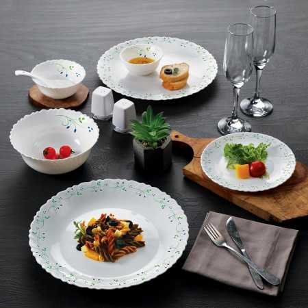 Cello Opalware Dazzle Series Tropical Lagoon Dinner Set, 18 Units | Light-Weight, Daily Use Crockery Set for Dining | White Cello Opalware Dazzle Series Tropical Lagoon Dinner Set, 18 Units | Light-Weight, Daily Use Crockery Set for Dining | White