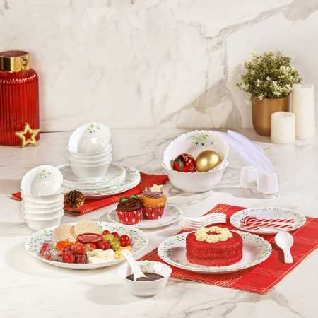 Cello Opalware Dazzle Series Tropical Lagoon Dinner Set, 18 Units | Light-Weight, Daily Use Crockery Set for Dining | White Cello Opalware Dazzle Series Tropical Lagoon Dinner Set, 18 Units | Light-Weight, Daily Use Crockery Set for Dining | White