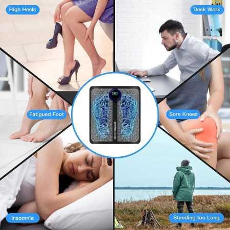 YOGIMOONI Foot Massager-Yogimooni Wireless Ems Massage Machine,Rechargeable,Portable,&Foldable Design. 8 Modes,19 Intensity