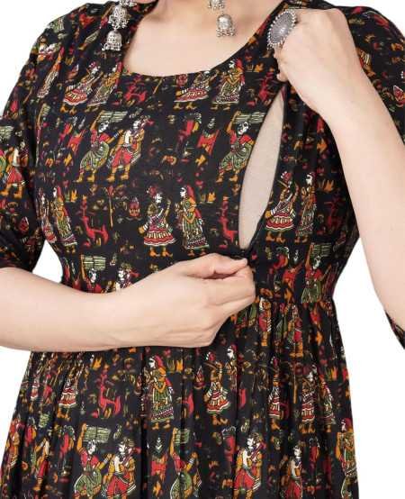 Jikonet Women's Maternity Kurti for Feeding Zippers (VJK)