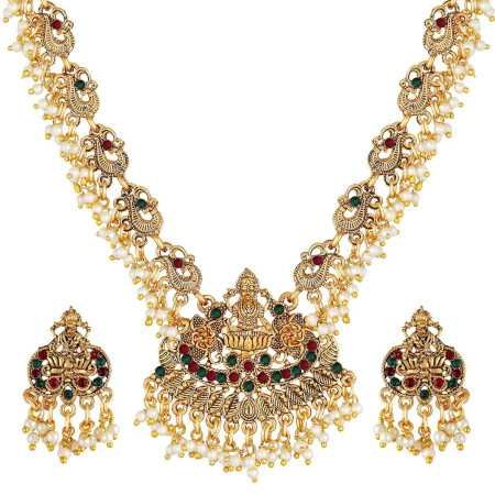 Shining Diva Fashion Latest Stylish Fancy Pearl Choker Traditional Jewellery Set for Women | Temple Necklace Set | Festive Shining Diva Fashion Latest Stylish Fancy Pearl Choker Traditional Jewellery Set for Women | Temple Necklace Set | Festive