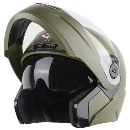 Steelbird SBA-7 7Wings ISI Certified Flip-Up Helmet for Men and Women with Inner Smoke Sun Shield (Medium 580 MM, Dashing Black)