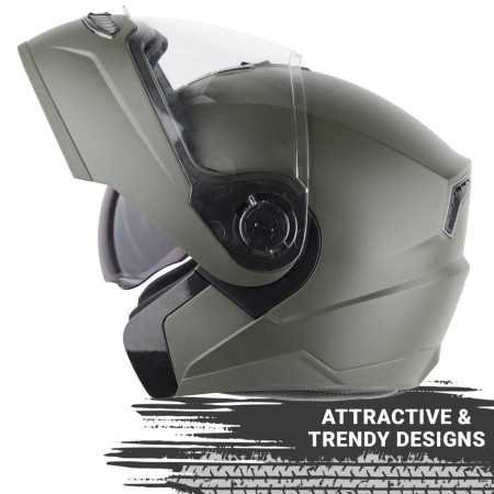 Steelbird SBA-7 7Wings ISI Certified Flip-Up Helmet for Men and Women with Inner Smoke Sun Shield (Medium 580 MM, Dashing Black)