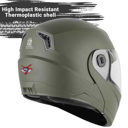 Steelbird SBA-7 7Wings ISI Certified Flip-Up Helmet for Men and Women with Inner Smoke Sun Shield (Medium 580 MM, Dashing Black)