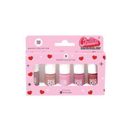 MyGlamm POPxo Makeup Collection Glossy Finish, Chillin' Mini Nail Kit, Paraben Free, Long Lasting Formula, 5 in 1 Combo