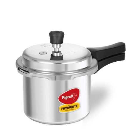 Pigeon by Stovekraft Favourite Outer Lid Non Induction Aluminium Pressure Cooker, 3 Litres, Silver