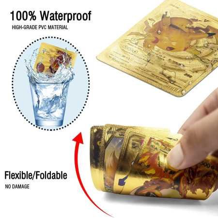 SHINETOY Playing Cards 55 PCS Golden Foil Card Assorted Cards TCG Deck Box - V Series Cards Vmax GX Rare Golden Cards and