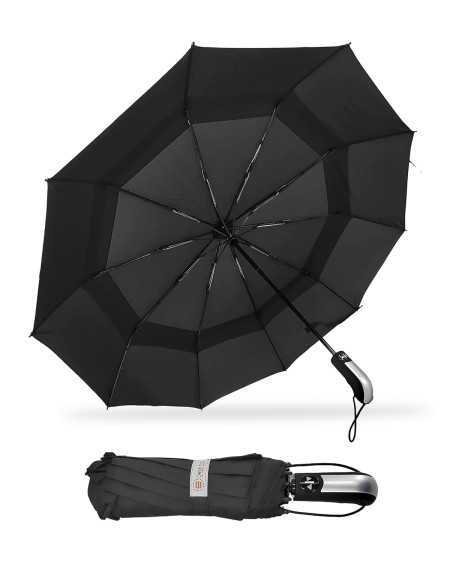 Destinio Umbrella for Men - Automatic Large Size Foldable Umbrella with Travel Cover for Man and women - 3 fold Windproof