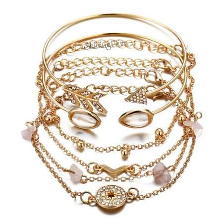 Shining Diva Fashion Latest Stylish Multilayer Gold Plated Bangle Bracelet for Women and Girls (rr14669b) Set of 6 Shining Diva Fashion Latest Stylish Multilayer Gold Plated Bangle Bracelet for Women and Girls (rr14669b) Set of 6