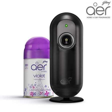 Godrej aer Matic Kit (Machine + 1 Refill) - Automatic Room Fresheners with Flexi Control Spray | Violet Valley Bloom | 2200 Godrej aer Matic Kit (Machine + 1 Refill) - Automatic Room Fresheners with Flexi Control Spray | Violet Valley Bloom | 2200