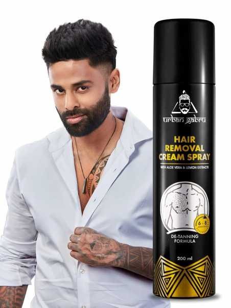 Urbangabru Hair Removal cream Spray | Painless Body Hair Removal spray For Chest, Back, Legs & Under Arms (200 ml (Pack of 1),