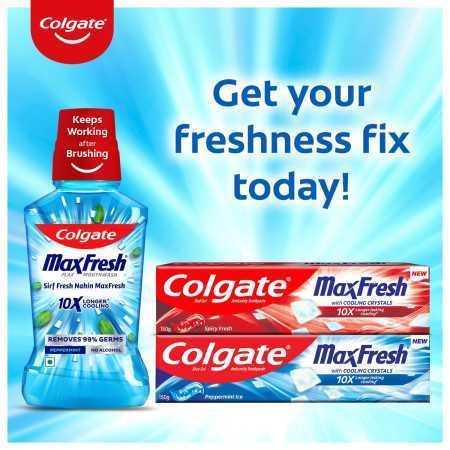 Colgate MaxFresh Toothpaste, Red Gel Tooth Paste with Menthol for Super Fresh Breath, 300g, 150g X 2 (Spicy Fresh) (Combo Pack Colgate MaxFresh Toothpaste, Red Gel Tooth Paste with Menthol for Super Fresh Breath, 300g, 150g X 2 (Spicy Fresh) (Combo Pack