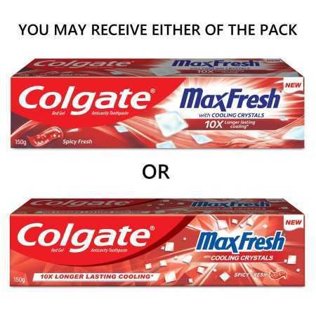 Colgate MaxFresh Toothpaste, Red Gel Tooth Paste with Menthol for Super Fresh Breath, 300g, 150g X 2 (Spicy Fresh) (Combo Pack Colgate MaxFresh Toothpaste, Red Gel Tooth Paste with Menthol for Super Fresh Breath, 300g, 150g X 2 (Spicy Fresh) (Combo Pack