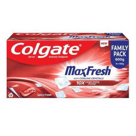 Colgate MaxFresh Toothpaste, Red Gel Tooth Paste with Menthol for Super Fresh Breath, 300g, 150g X 2 (Spicy Fresh) (Combo Pack Colgate MaxFresh Toothpaste, Red Gel Tooth Paste with Menthol for Super Fresh Breath, 300g, 150g X 2 (Spicy Fresh) (Combo Pack