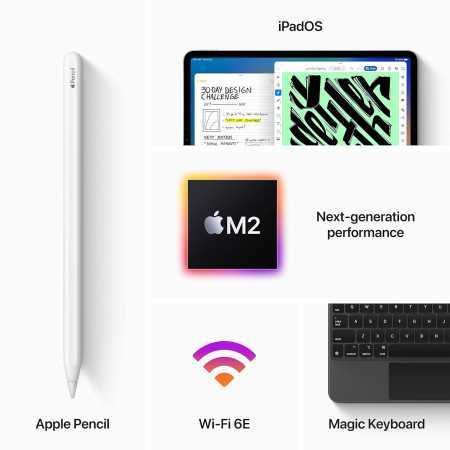 Apple iPad Pro 11 (4th Generation): with M2 chip, Liquid Retina Display, 1TB, Wi-Fi 6E, 12MP front/12MP and 10MP Back Cameras,