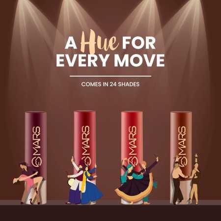 MARS Creamy Matte Long Lasting Lipstick for Women | Creamy Lipstick | Single Swipe Application | Smooth & Light Weight (3.2 gm)