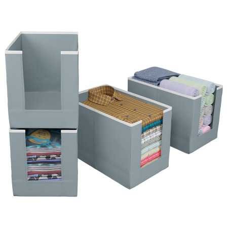 Kuber Industries Non-Woven Shirt Stacker/Clothes Organizer|Solid Color & Foldable Non Woven Material|Closet & Wardrobe