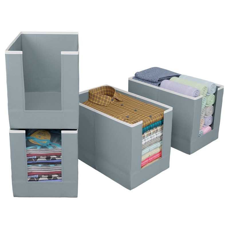 Kuber Industries Non-Woven Shirt Stacker/Clothes Organizer|Solid Color & Foldable Non Woven Material|Closet & Wardrobe Kuber Industries Non-Woven Shirt Stacker/Clothes Organizer|Solid Color & Foldable Non Woven Material|Closet & Wardrobe