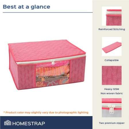 Homestrap Set of 6 Non-Woven Printed Saree Cover/Cloth Storage/Wardrobe Organizer For Clothes with Transparent Window Homestrap Set of 6 Non-Woven Printed Saree Cover/Cloth Storage/Wardrobe Organizer For Clothes with Transparent Window